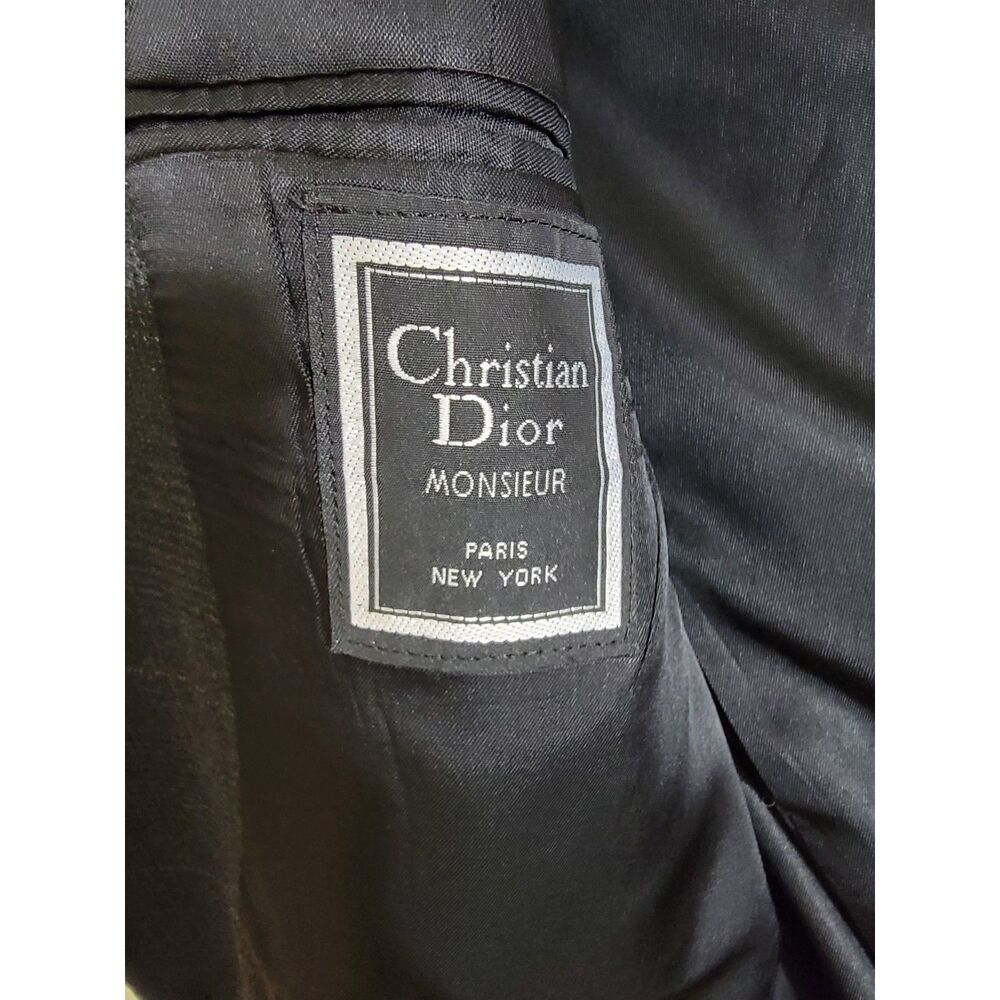Christian Dior Monsieur Black Plaid Windowpane Sport Coat Suit Jacket Blazer- 41 - Picture 5 of 11